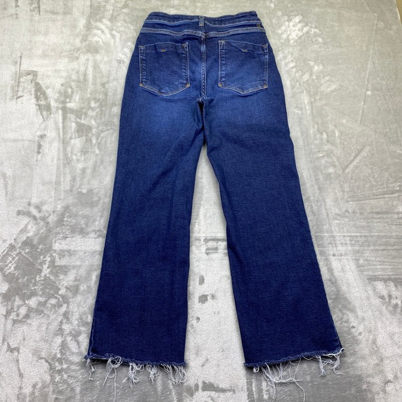 PILCRO High Rise‎ Wide Leg Crop Raw Hem Dark Wash Jeans Womens Size 28 Fits 25" - Picture 8 of 9